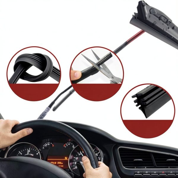 HQRNYP Windshield Wiper Refill Universal Fit Rubber-5