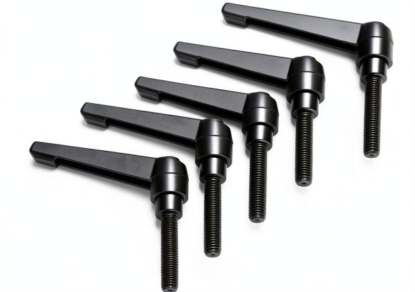 QWORK M8 x 40mm Adjustable Clamping Lever Handle 5 Pack Black Matte-0