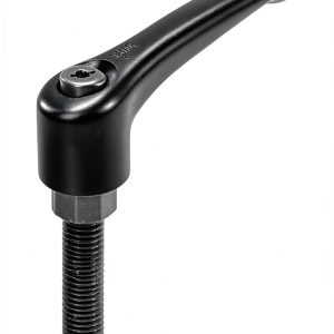 Kipp 06460-3A41X60 Zinc Adjustable Handle with 3/8-16" External Thread, Modern Design Style, Steel Components, Inch, Black Satin Powder-Coated Finish, Size 3, 60 mm Screw Length-0