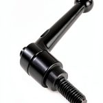 Kipp 06430-3A41X50 Zinc/Steel Adjustable Handle with 3/8-16" External Thread, Classic Ball Style, Inch, Black Satin Powder-Coated Finish, Steel Components, Size 3, 50 mm Screw Length-0