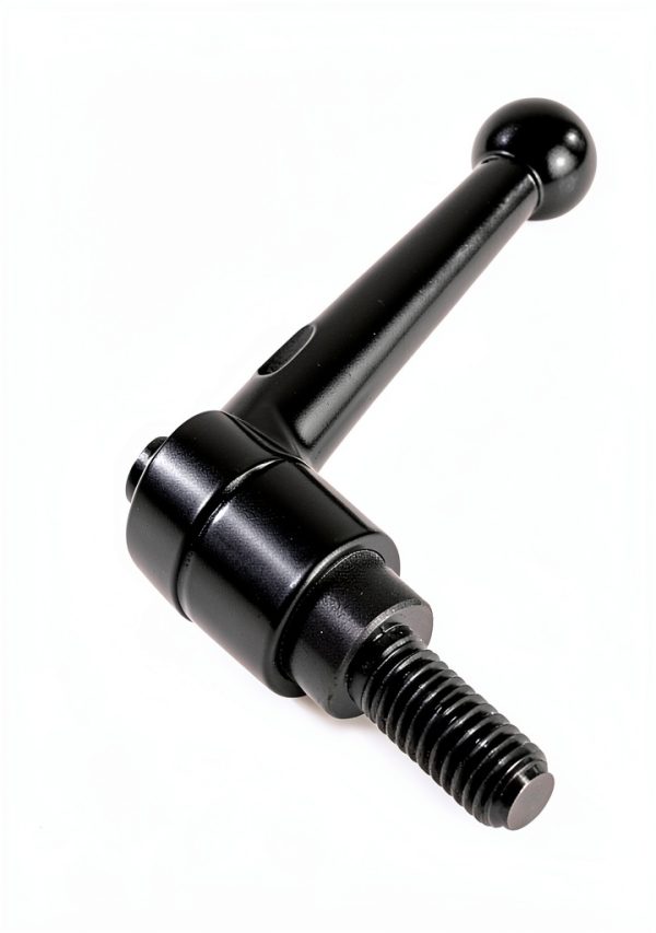 Kipp 06430-3A41X50 Zinc/Steel Adjustable Handle with 3/8-16" External Thread, Classic Ball Style, Inch, Black Satin Powder-Coated Finish, Steel Components, Size 3, 50 mm Screw Length-0